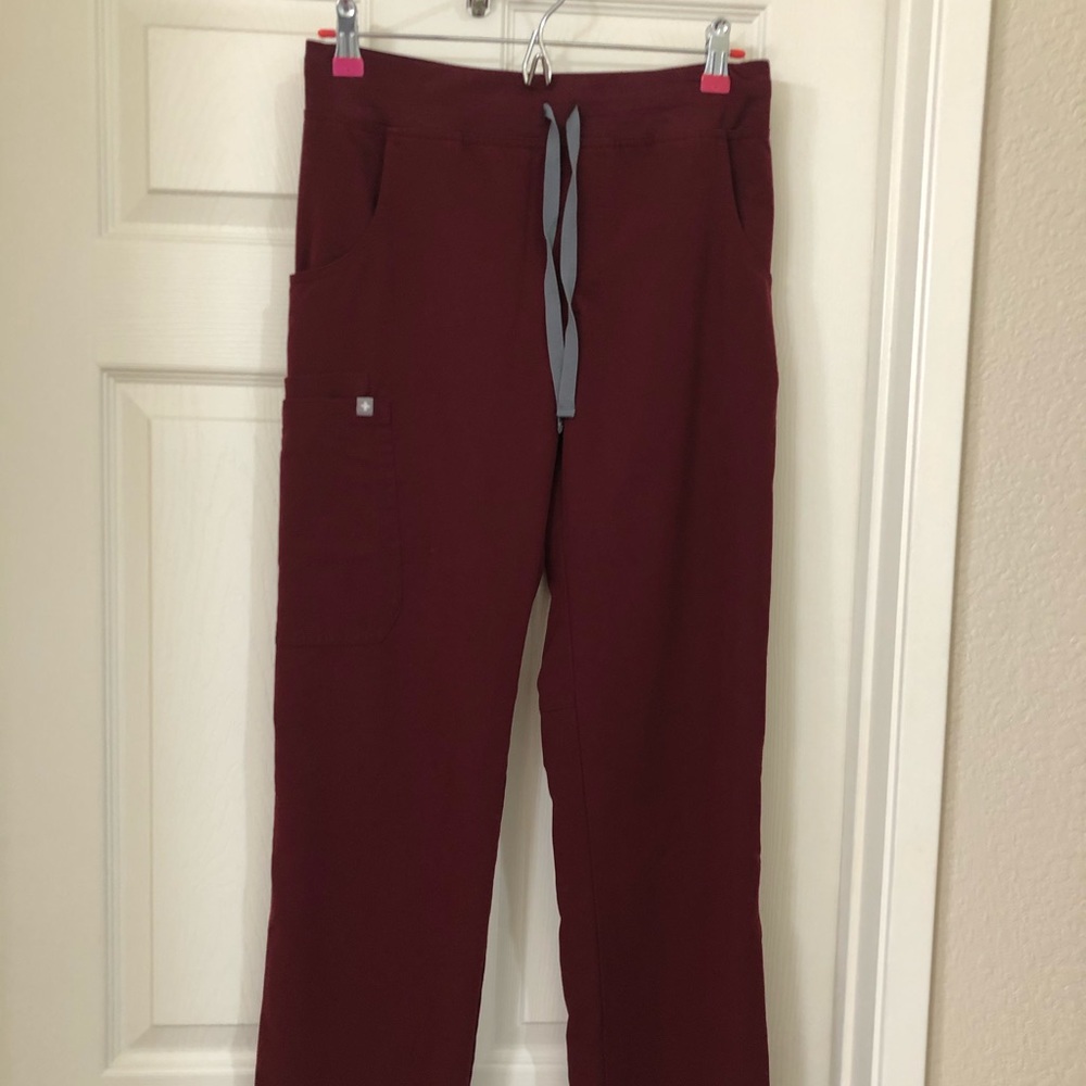 Figs Burgundy Scrub Bottoms